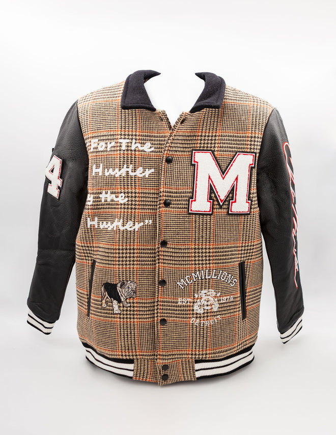 MCMILLIONS PLAID VARSITY JACKETS