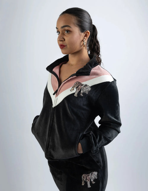 VELOUR MATTHEW BULLDOG JOGGING BOTTOMS