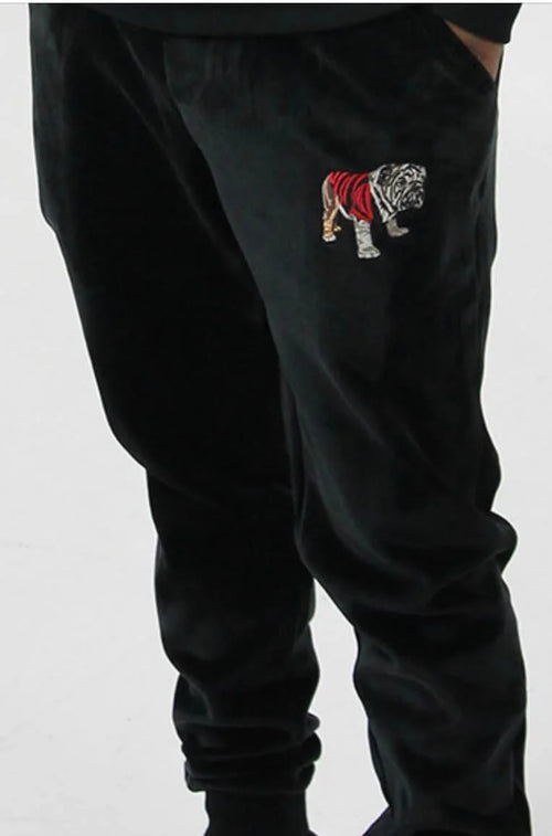 VELOUR MATTHEW BULLDOG JOGGING BOTTOMS