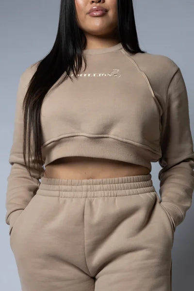 WOMENS FLEECE JUMPSUIT CROP TOP