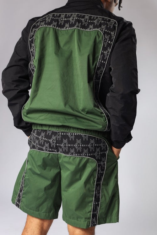 MCMILLIONS MONOGRAM WINDBREAKER SHORTS
