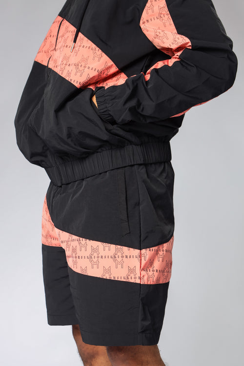MCMILLIONS MONOGRAM WAVY WINDBREAKER SHORTS