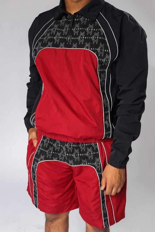 MCMILLIONS MONOGRAM WINDBREAKER SHORTS