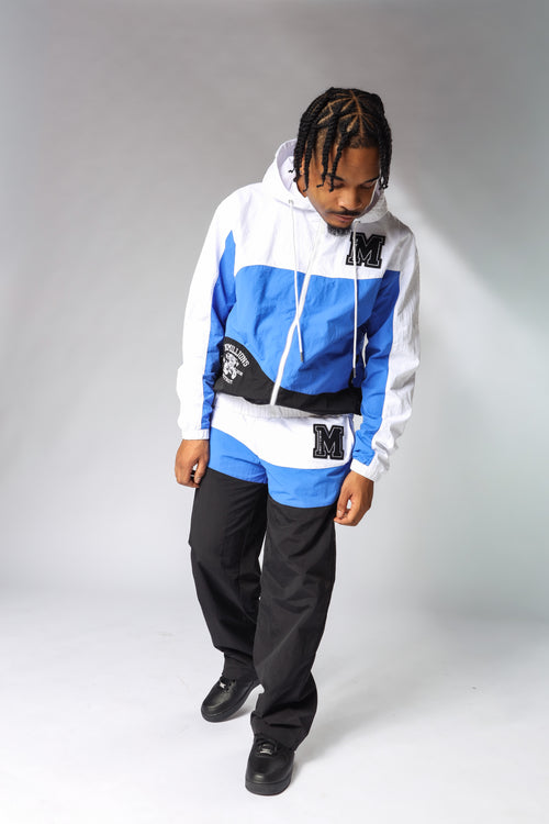 TWO TONE CHENILLE PATCH WINDBREAKER PANTS