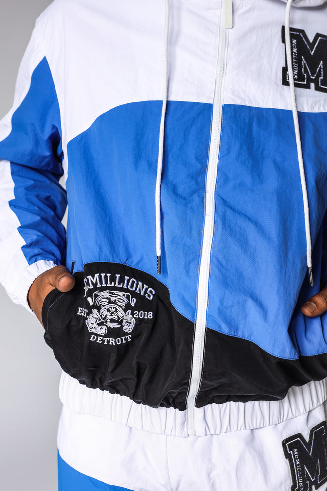 TWO TONE CHENILLE PATCH WINDBREAKER JACKET