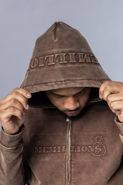 Embossed Acid Wash Hoodie