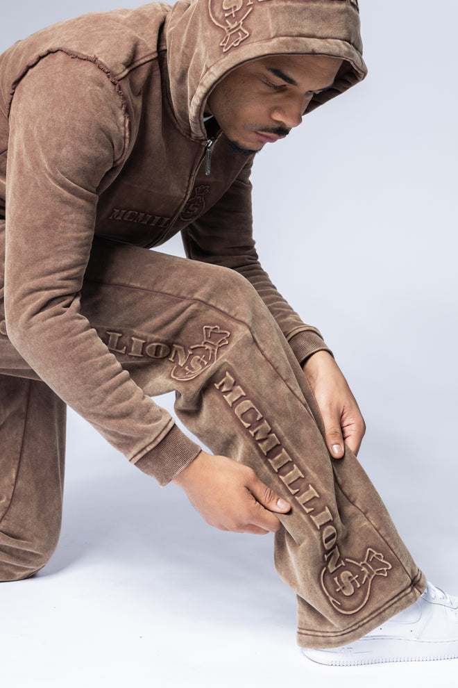 Embossed Acid Wash Joggers
