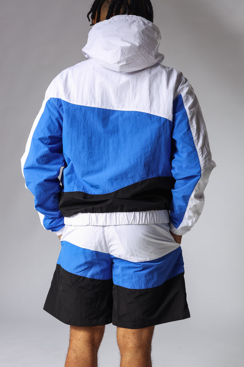 TWO TONE CHENILLE PATCH WINDBREAKER JACKET