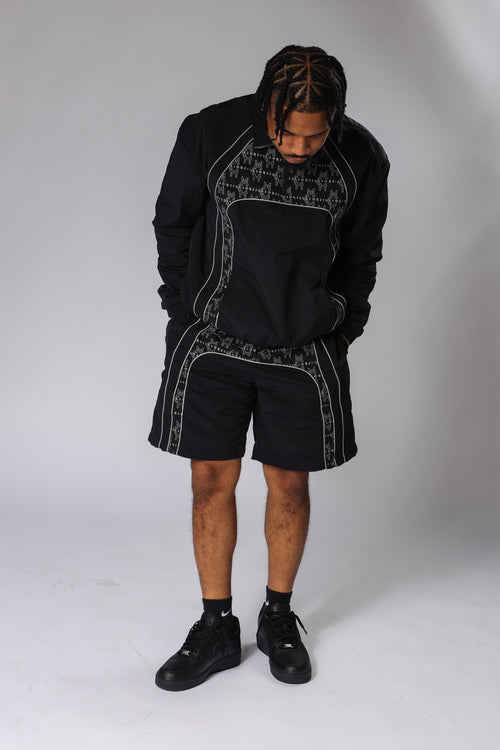 MCMILLIONS MONOGRAM WINDBREAKER SHORTS