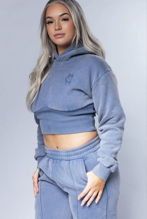 Women Hooded Bustier Jogging Top