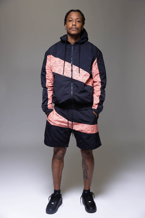 MCMILLIONS MONOGRAM WAVY WINDBREAKER SHORTS