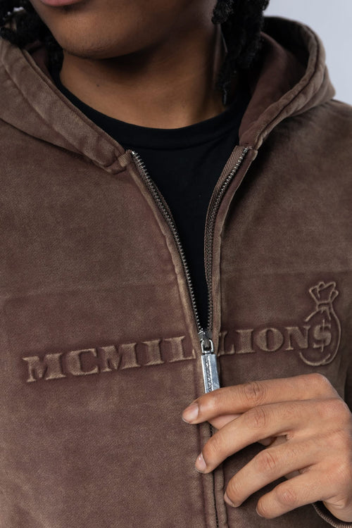 Embossed Acid Wash Hoodie