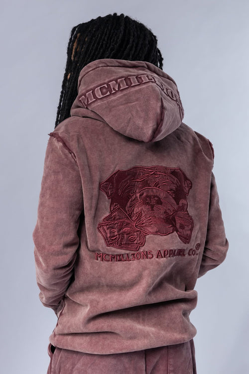 Embossed Acid Wash Hoodie