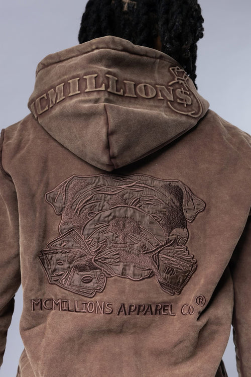 Embossed Acid Wash Hoodie