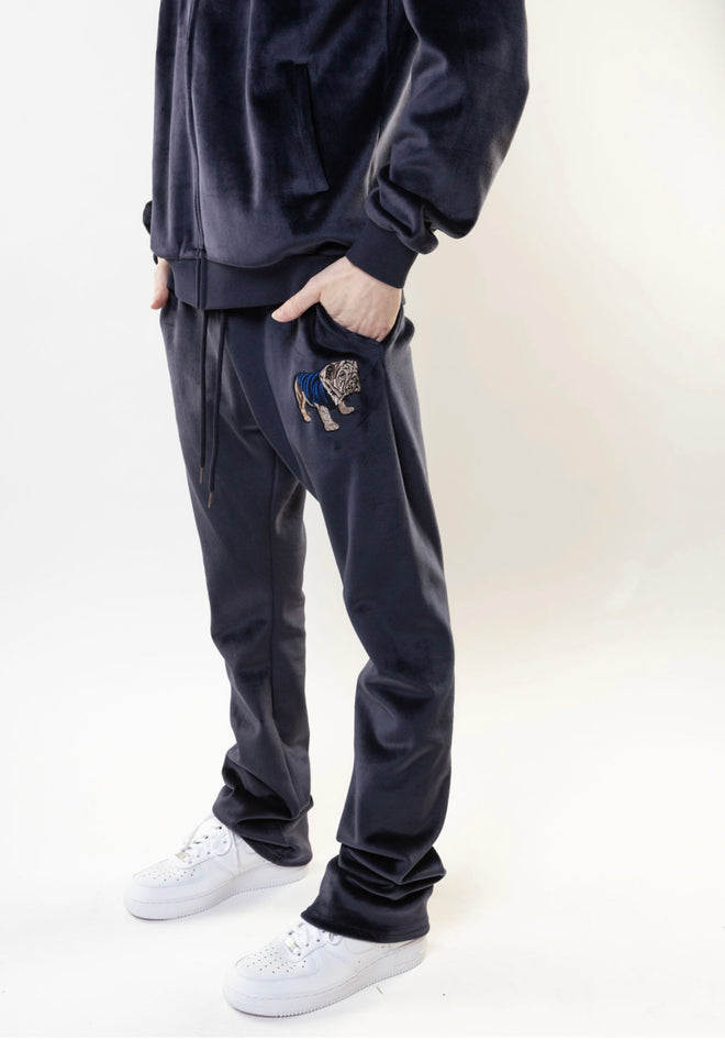 VELOUR MATTHEW BULLDOG JOGGING BOTTOMS