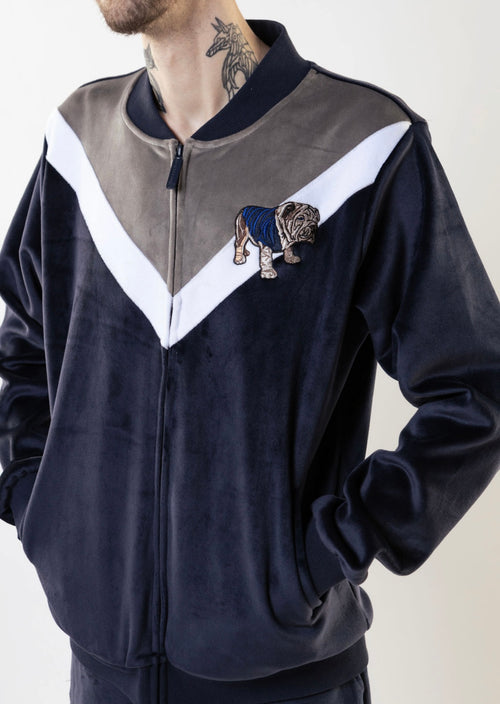 VELOUR MATTHEW BULLDOG JOGGING BOTTOMS