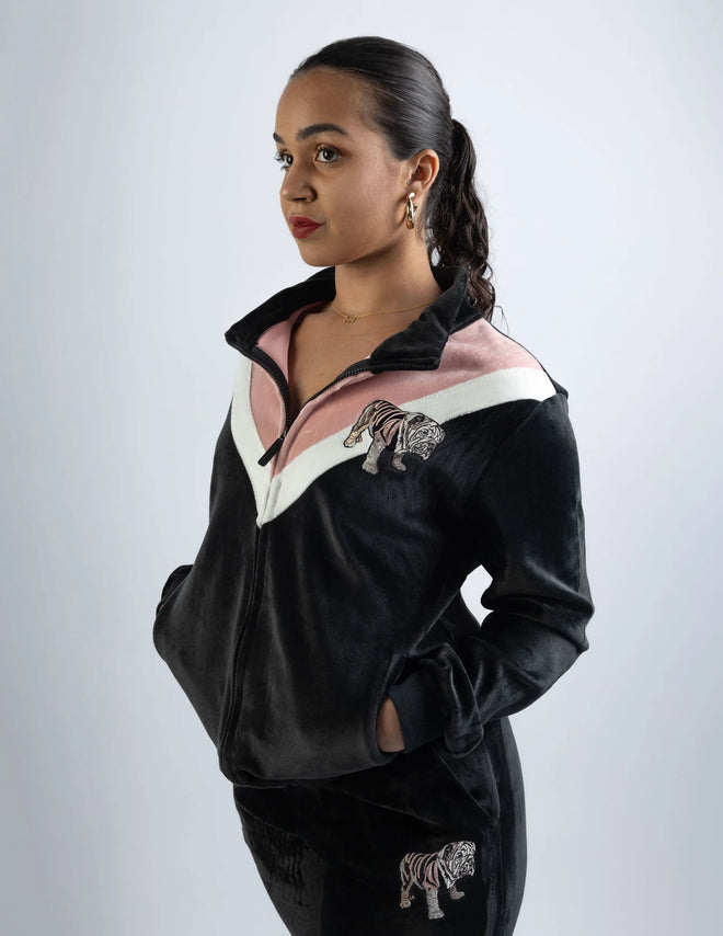 VELOUR MATTHEW BULLDOG JOGGING BOTTOMS